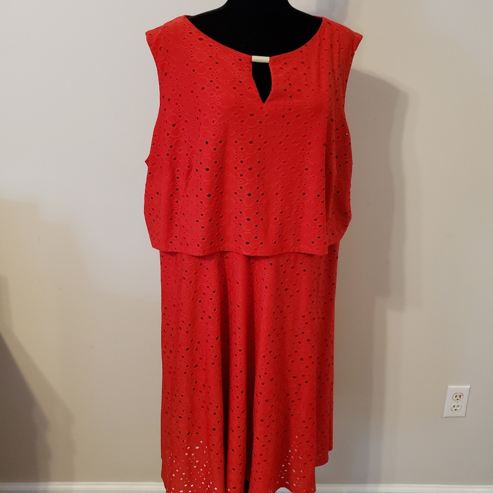Elegant Red Sleeveless Dress By Alfani
